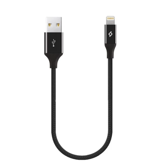 Ttec AlumiCable Extra Strong UsbA to Lightning Hızlı Data ve Fast Şarj Kablosu 30cm Siyah 2DK28S ürün görseli 1