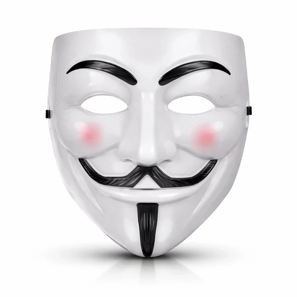 V Mask Premium Vendetta Beyaz Maske (Guy Fawkes Stil) ürün görseli 1