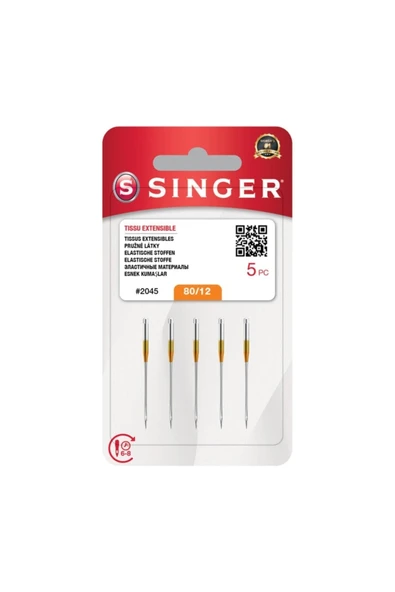 SINGER Dikiş Makinesi Iğnesi Penye-jarse 2045- 80/12 Numara ürün görseli 1