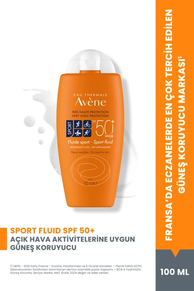 Avène Fluid Sport Güneş Koruyucu Krem SPF50 100 ml ürün görseli 1