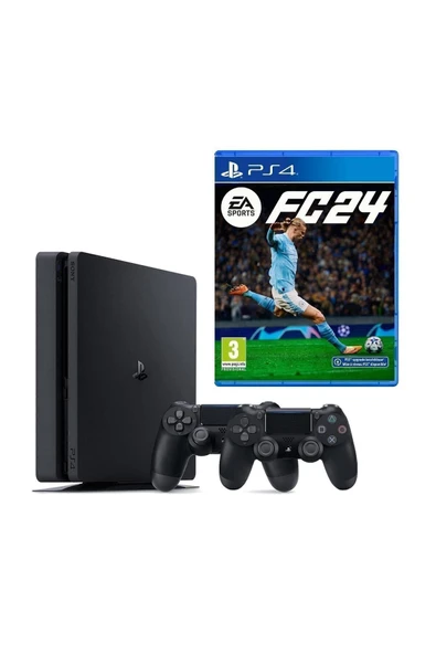 Sony Playstation 4 Slim 1 TB + 2. DualShock Kol + Ps4 EA SPORTS FC 24 (ithalatçı Garantili) ürün görseli 1