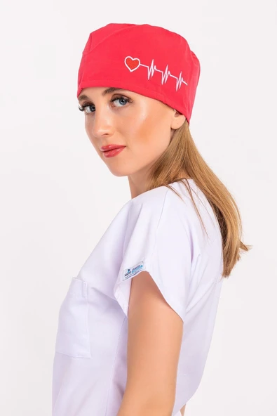 Nar Çiçeği Kalp Ritim İşlemeli Cerrahi Bone - Resim 3