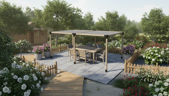 iAhşap Pergola Braket Seti 6 Ana Direkli Gölgelikli Pergola Braket Seti ürün görseli 1