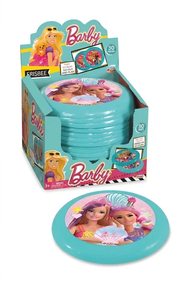 Barbie Frizbi Pembe Lisanslı Kız Çocuk Bahçe Deniz Plaj Oyuncak 1 Adet ürün görseli 1