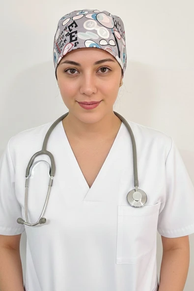 Unisex Göz Desenli Göz Doktoru Hemşire Medikal Cerrahi Saç Bonesi ürün görseli 1