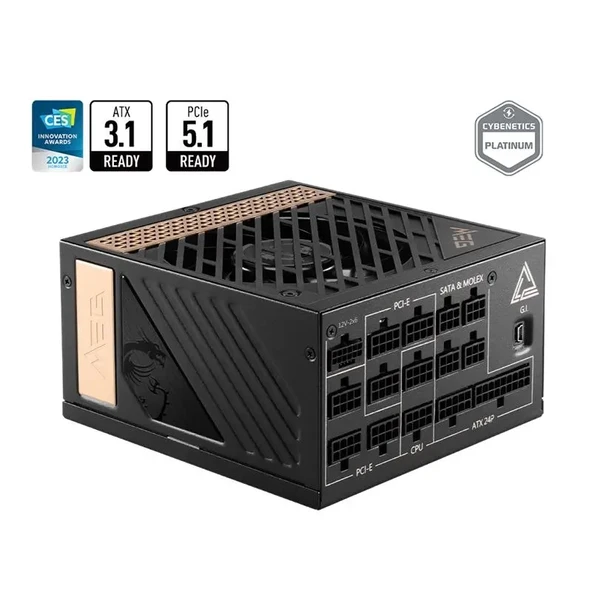 MSI MEG AI1300P PCIE5 1300W 80+ PLATINUM POWER SUPPLY ürün görseli 1