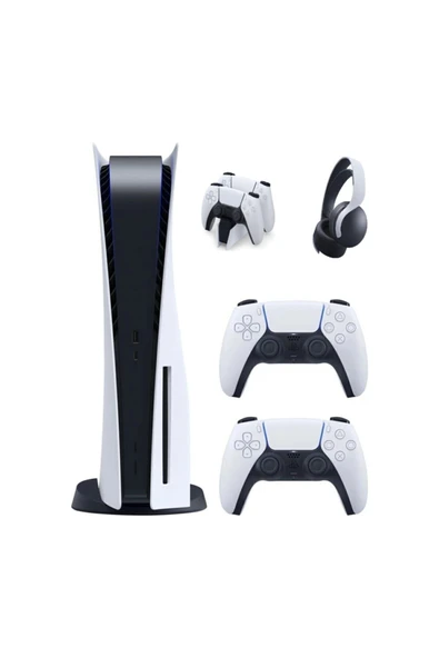 Sony Playstation 5 Standart Edition+2.DualSense+Pulse 3D Kulaklık+Şarj İstasyonu (İthalatçı Garantili) ürün görseli 1