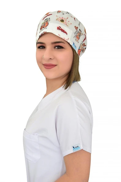 Taş Devri Desenli Cerrahi Bone - Resim 3