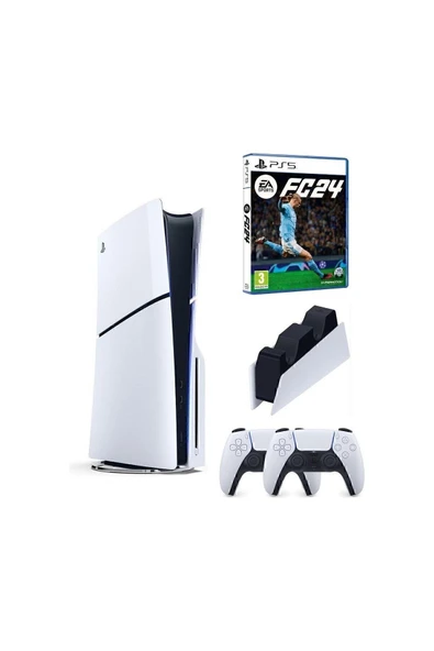 Sony Playstation 5 Slim Cd Edition 2. Dualsense Ps5 Kol Sarj Istasyonu Fifa Fc 24 ürün görseli 1