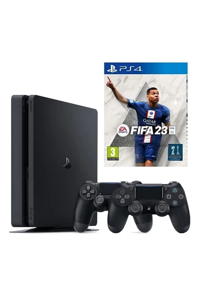 Sony Playstation 4 Slim 1 Tb + 2. Ps4 Kol + Ps4 Fifa 23 ürün görseli 1