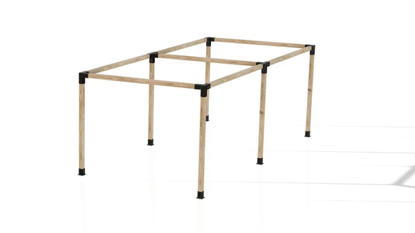 iAhşap Pergola Braket Seti 6 Ana Direkli Üstü Açık Eğimli Pergola Braket Seti ürün görseli 1