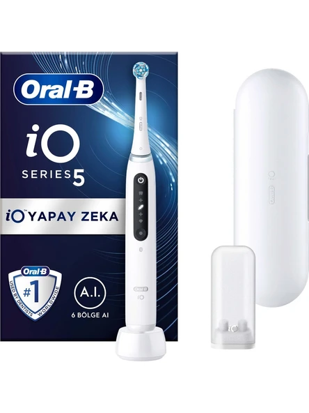 Oral-B iO 5 Beyaz Şarjlı Diş Fırçası ürün görseli 1
