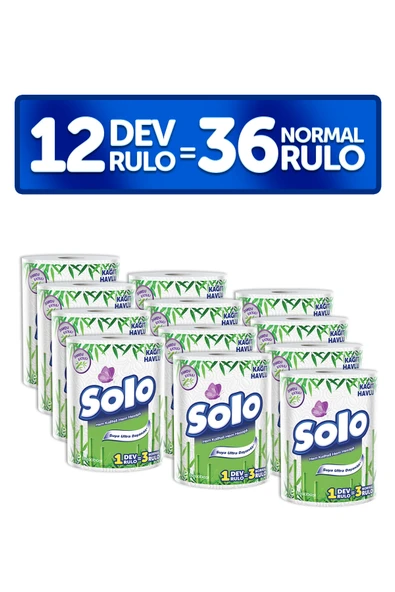 Solo Dev Rulo Bambu Kağıt Havlu 12'li - Resim 2