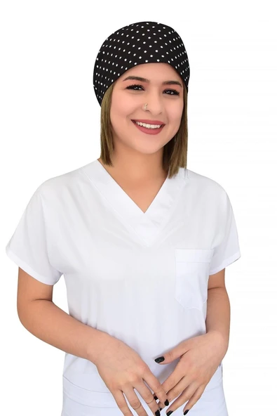 Siyah Yıldız Desenli Cerrahi Bone B94 ürün görseli 1