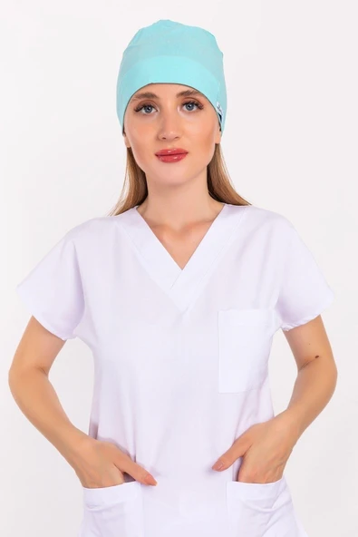 Düz Mint Mavi Cerrahi Bone ürün görseli 1