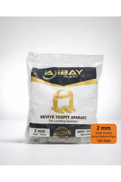 İbayPlast İBAY PLAST Seramik/Fayans Seviyeleme Klipsi Şeffaf 2 mm (100 Adet) ürün görseli 1