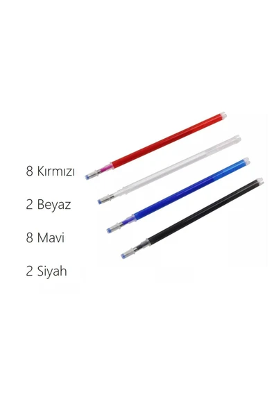 20 Adet Uçan Kalem 8 Mavi 8 Kırmızı 2 Siyah 2 Beyaz Orta Boy Uçan Kalem ürün görseli 1