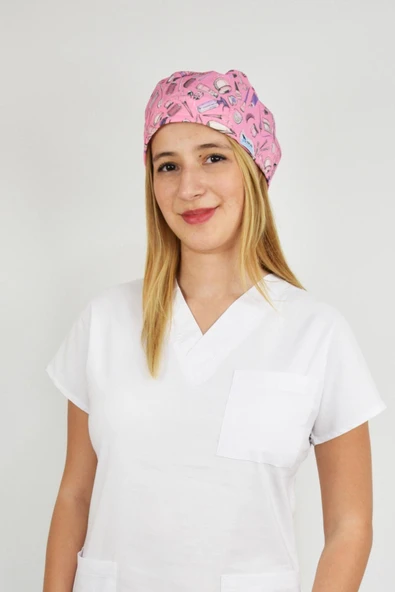 Pembe Güzellik Desenli Cerrahi Bone B124 ürün görseli 1