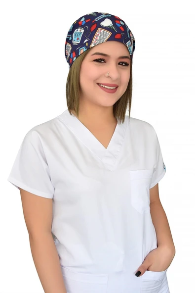Lacivert İlk Yardım Desenli Cerrahi Bone B57 ürün görseli 1