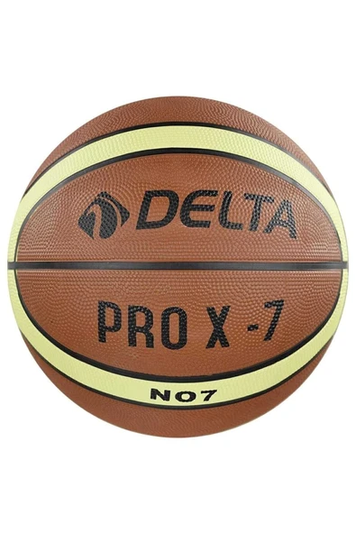 Delta 7 Numara Pro X Deluxe Kauçuk 7 Numara Basketbol Topu Kahverengi ürün görseli 1