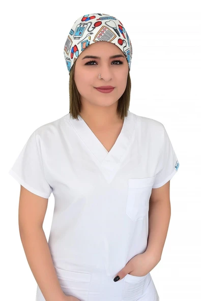 Beyaz İlk Yardım Desenli Cerrahi Bone B5 ürün görseli 1