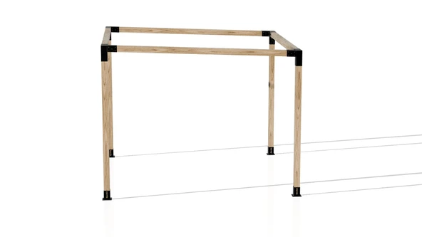 iAhşap Pergola Braket Seti 4 Ana Direkli Üstü Açık Eğimli Pergola Braket Seti ürün görseli 1