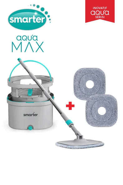 SMARTER Aqua Max 2 Adet Yedekli Çift Kova Temiz&kirli Suyu Ayırma Özelliği Otomatik Temizlik Seti ürün görseli 1