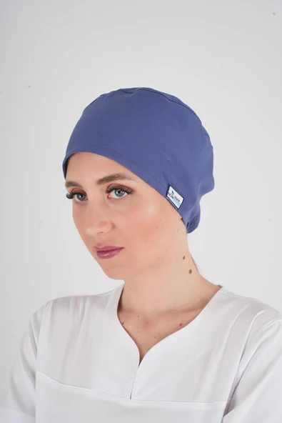 Unisex Düz Fırtına Mavi Doktor Hemşire Hastane Aşçı Medikal Cerrahi Bonesi ürün görseli 1