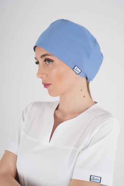 Unisex Dokuz Eylül Mavisi Doktor Hemşire Hastane Medikal Cerrahi Bonesi ürün görseli 1