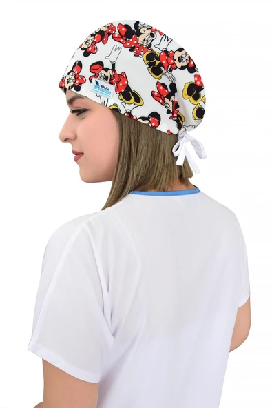Beyaz Minnie Mouse Desen Cerrahi Bone B7 - Resim 3