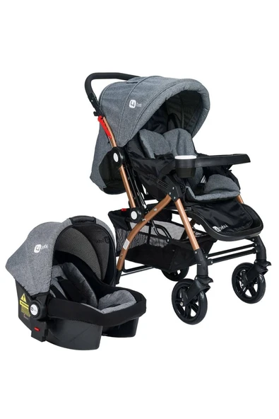 Wemark 4 Baby Ab460 Active Gold Travel Sistem Çift Yönlü Bebek Arabası Gri Gri ürün görseli 1