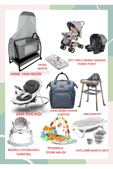 TURHANBEBE BEBEĞİNİZİN TÜM İHTİYAÇLARI LÜX BEBEK ÇEYİZ SETİ KAÇIRILMAYCAK FIRSAT Griii ürün görseli 1