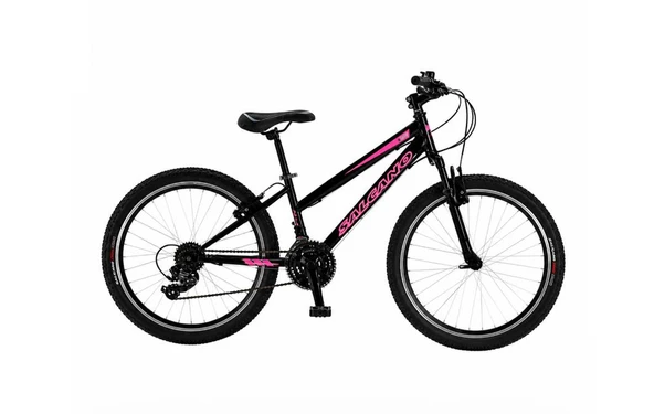 Salcano Lily 24 V Çocuk Dağ Bisikleti 21 Vites Siyah Pembe ürün görseli 1