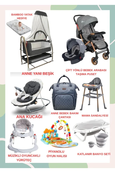 TURHANBEBE BEBEĞİNİZİN TÜM İHTİYAÇLARI LÜX BEBEK ÇEYİZ SETİ KAÇIRILMAYCAK FIRSAT Grii ürün görseli 1