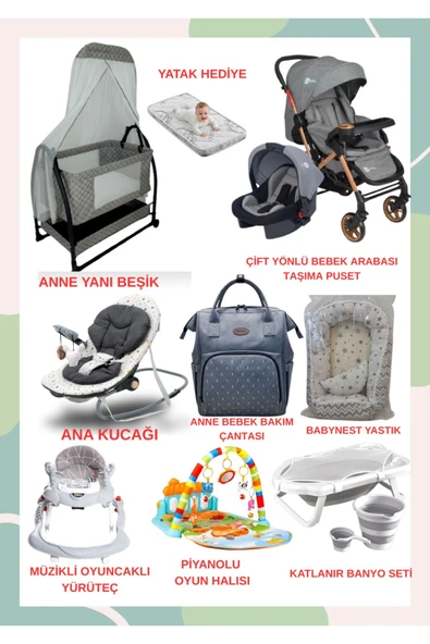 TURHANBEBE BEBEĞİNİZİN TÜM İHTİYAÇLARI LÜX BEBEK ÇEYİZ SETİ KAÇIRILMAYCAK FIRSAT Griiiii ürün görseli 1
