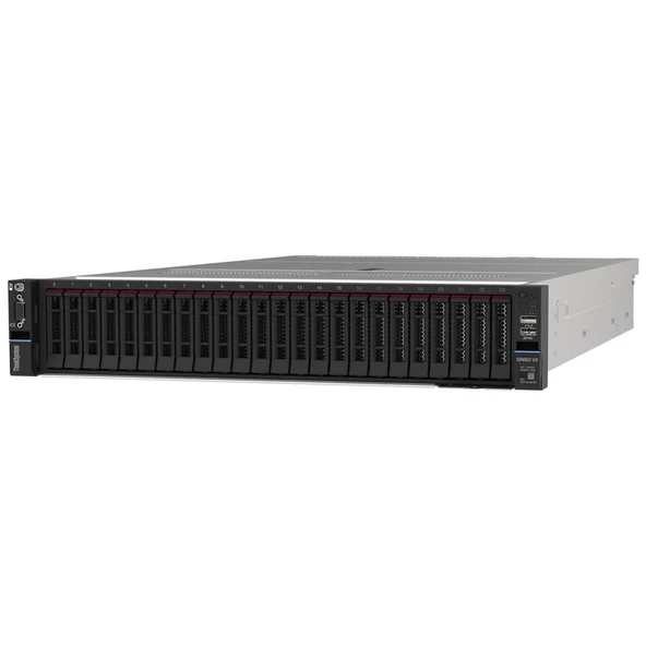 LENOVO THINKSYSTEM SR650 7D761010EA V3 1XINTEL XEON GOLD 6526Y 16C 1X64GB 8X2.5" 1X1100W 3 YIL YERİNDE GARANTİ ürün görseli 1