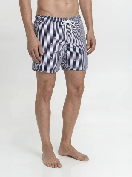 JACK JONES Erkek Desenli Deniz Şortu 12291425 ürün görseli 1