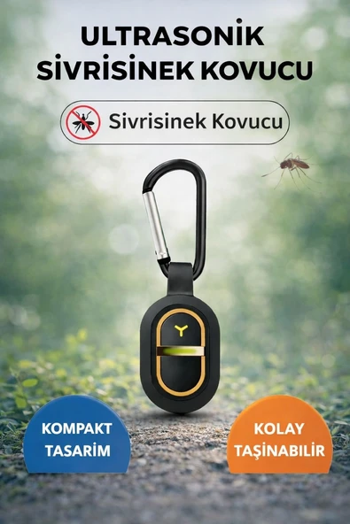 ULTRASONİK SİVRİSİNEK KOVUCU TAŞINABİLİR ANAHTARLIK TİPİ 7 FREKANS ŞARJLI EVCİL HAYVAN KULLANIMINA UYGUN SİVRİSİNEK KOVUCU ürün görseli 1