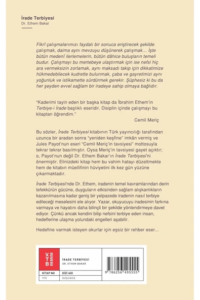 İrade Terbiyesi - Dr. İbrahim Ethem Bakar - Resim 2