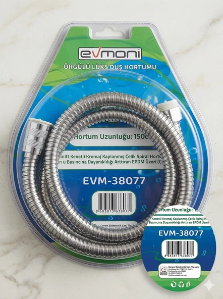 Evmoni Duş Hortumu Örgülü 150 cm ürün görseli 1