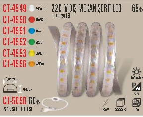 CT-5050 220 V ŞERİT LED FİŞİ 5 Lİ ürün görseli 1