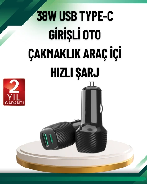 3a Güç Kapasiteli Usb & Type-c Çakmaklık Şarj Adaptörü ürün görseli 1