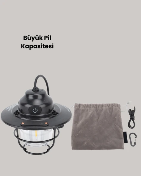 Çam Kozalağı Şekilli Retro Kamp Gece Lambası - Resim 3