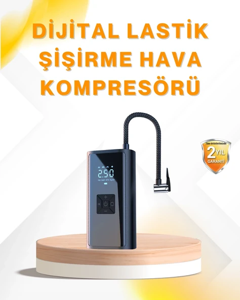 Led Fenerli Ve Sos Işıklı Çok Fonksiyonlu Hava Kompresörü ürün görseli 1