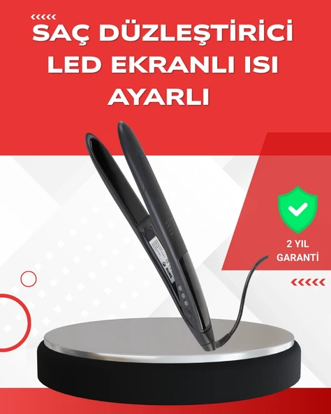 Profesyonel 2025 Saç Düzleştirici Isı Ayarlı Titanyum Seramik Plakalı A Kalite Orijinal ürün görseli 1
