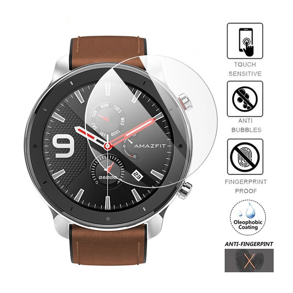 Amazfit GTR 47mm Ön Darbe Emici Ekran Koruyucu Nano Cam (4 Adet) ürün görseli 1