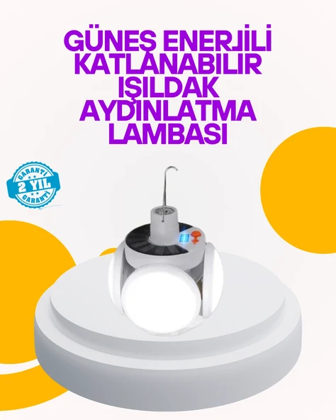 Solar Enerjili Katlanabilir Led Kamp Ve Bahçe Lambası ürün görseli 1