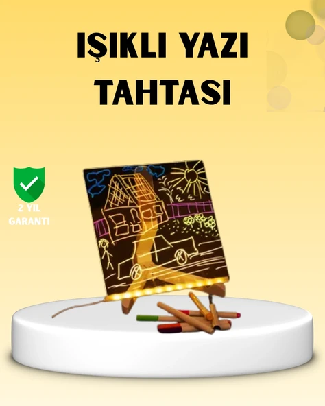 Led Işıklı Akrilik Yazı Tahtası Renkli Kalem Setiyle ürün görseli 1