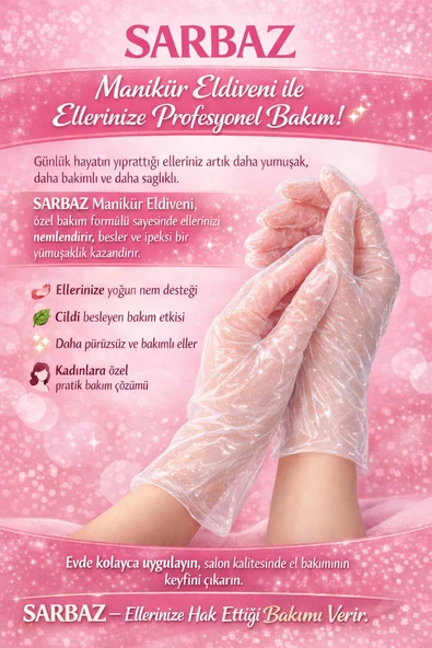 SARBAZ Nemlendirici Manikür eldiveni (10 Adet) ürün görseli 1