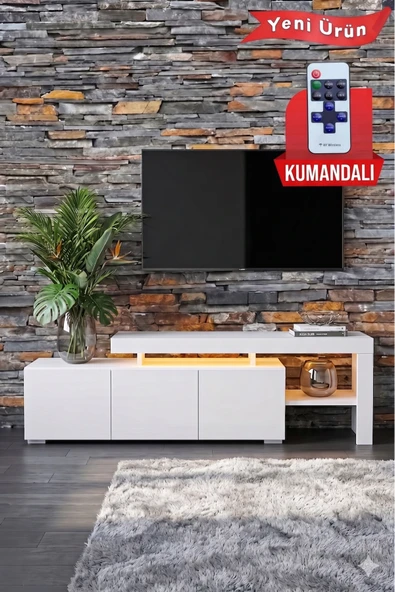 Luma Led Işıklı TV Ünitesi 160 cm - Modern TV Sehpası ürün görseli 1